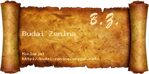 Budai Zenina névjegykártya